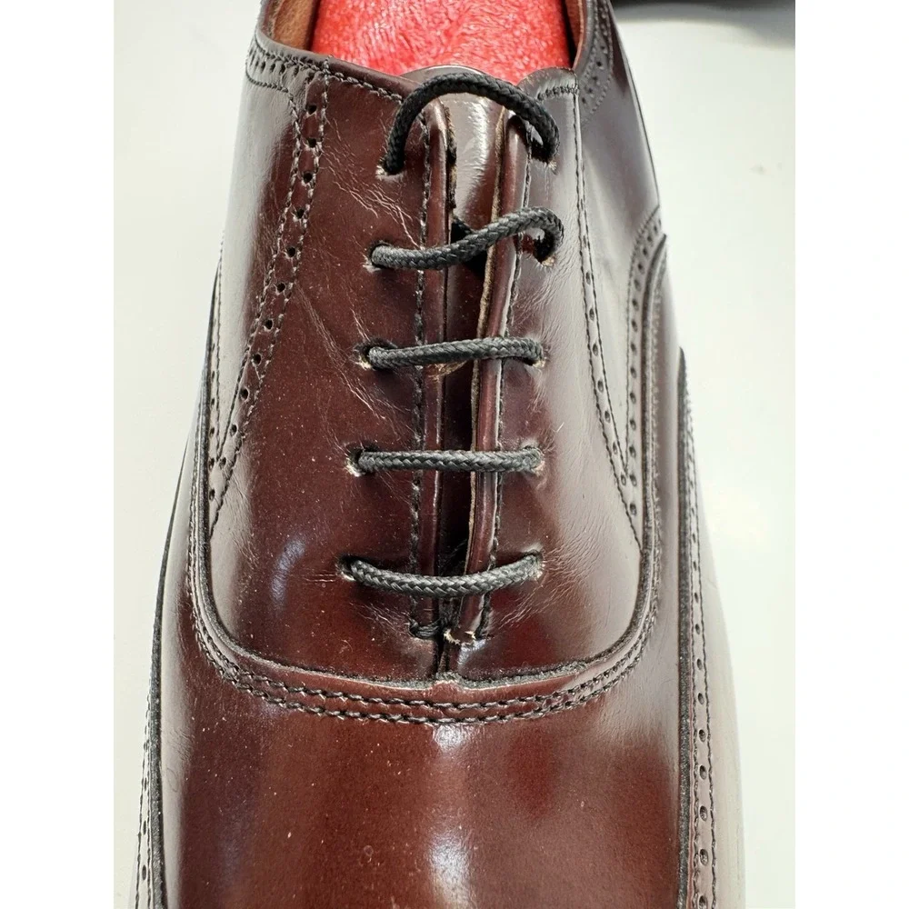 Bostonian Mens 9.5 C/A Made In‎ The USA Leather Wingtip Oxfords Oxblood Color